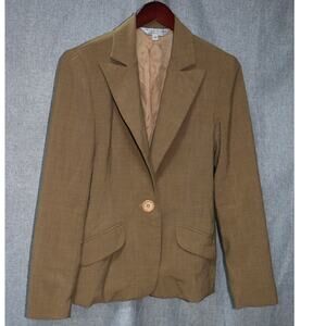 Trina Turk Los Angeles Camel Tan One-Button Blazer Size 10